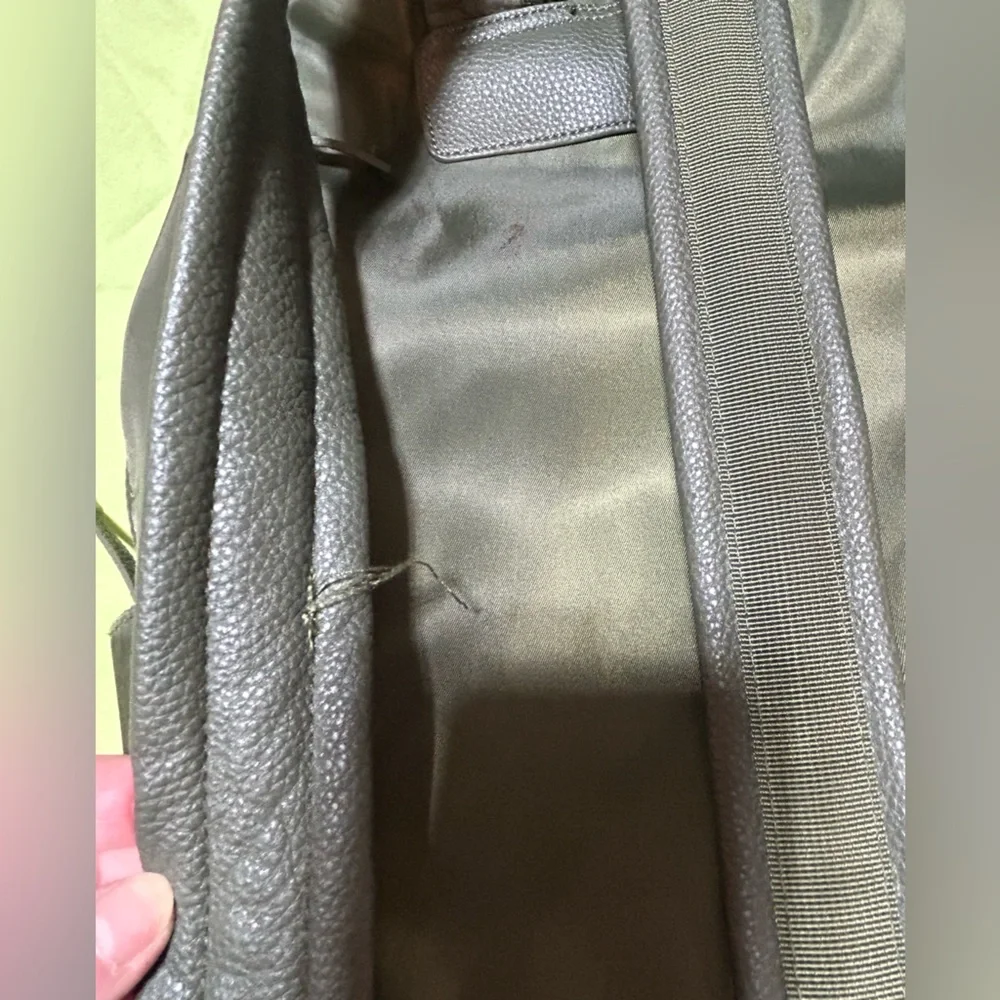 Laundry By Shelli Segal Olive Army Green Backpack w Leather Trim-NWOT-